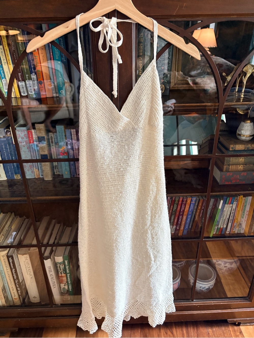 Vintage Theory Bergdorff Goodman Cream Crochet Midi Dress Linen Cotton